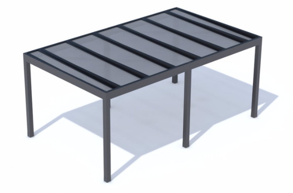 Hliníková pergola s polykarbonátovou střechou - šířka 901-1000mm x výška 1341-1440mm